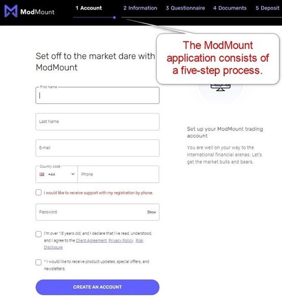 modmount open account